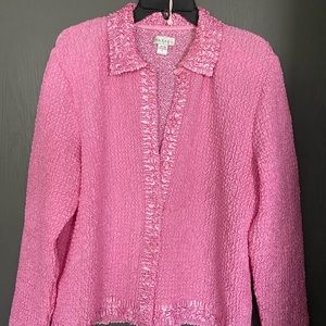 New pink Rafeal cardigan/shirt w/ buttons.